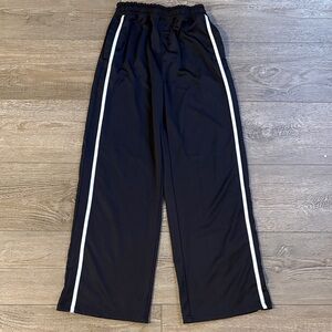 Kourtney Kardashian x Boohoo Black Joggers White Side Stripes Elastic Waistband